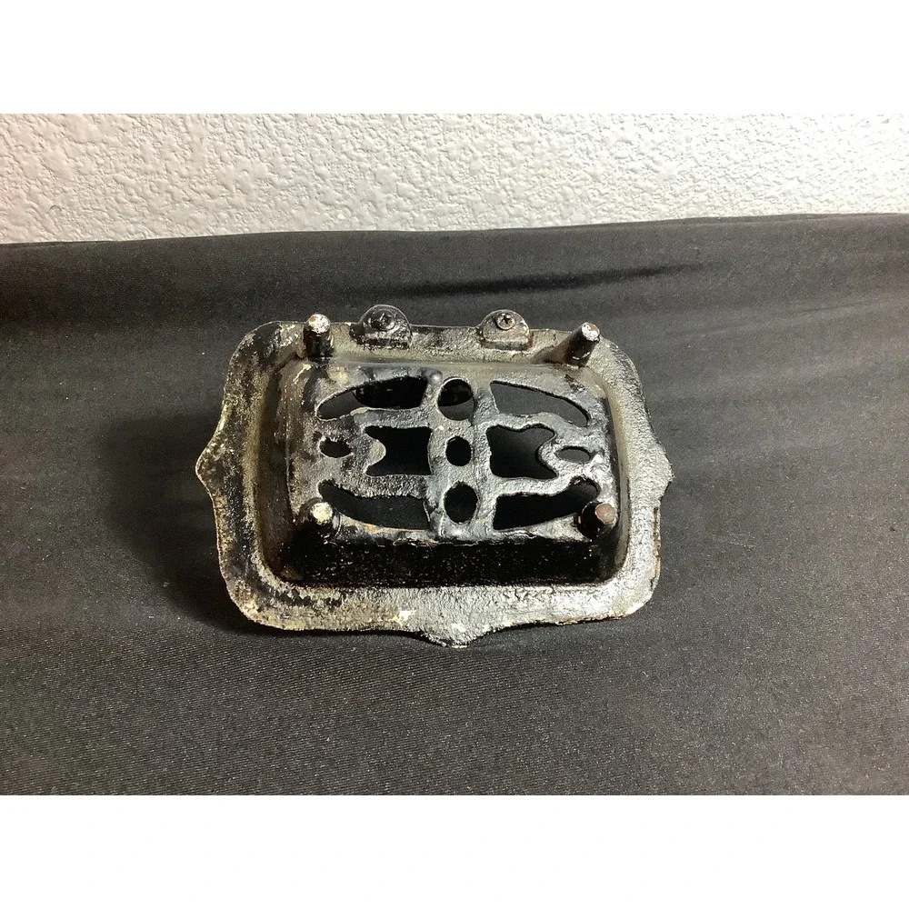 Vintage Cast Iron Soap Dish | Ornate Victorian Revival Style | Freestanding Tray